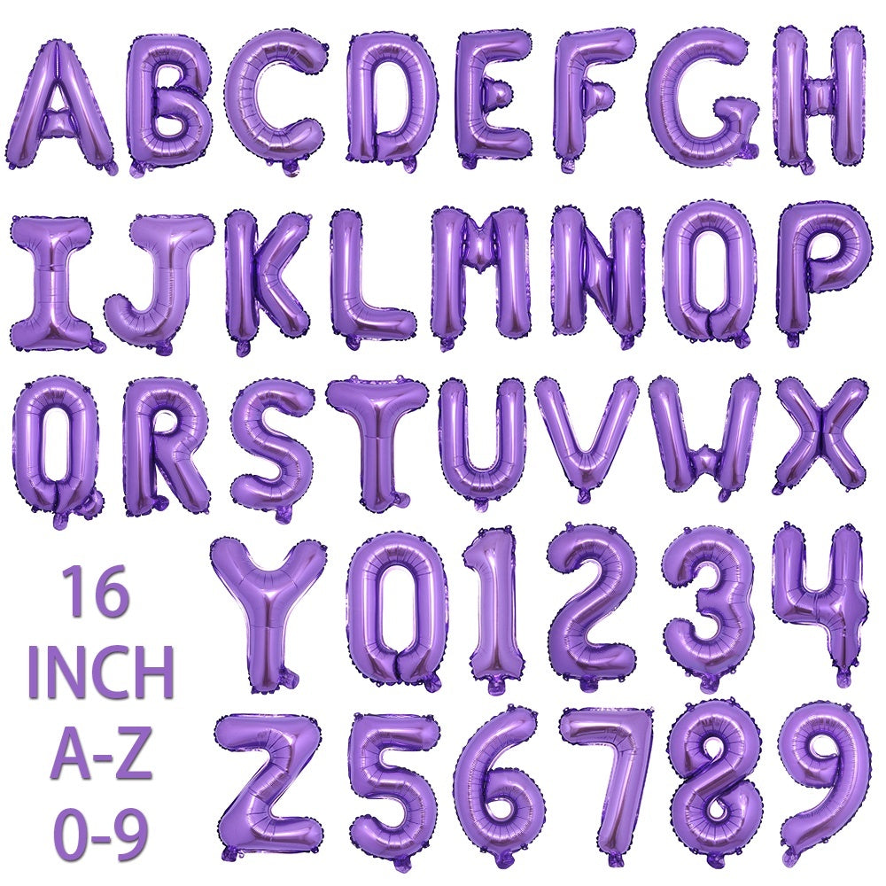 ă16 inchăPURPLE ABC & Numbers