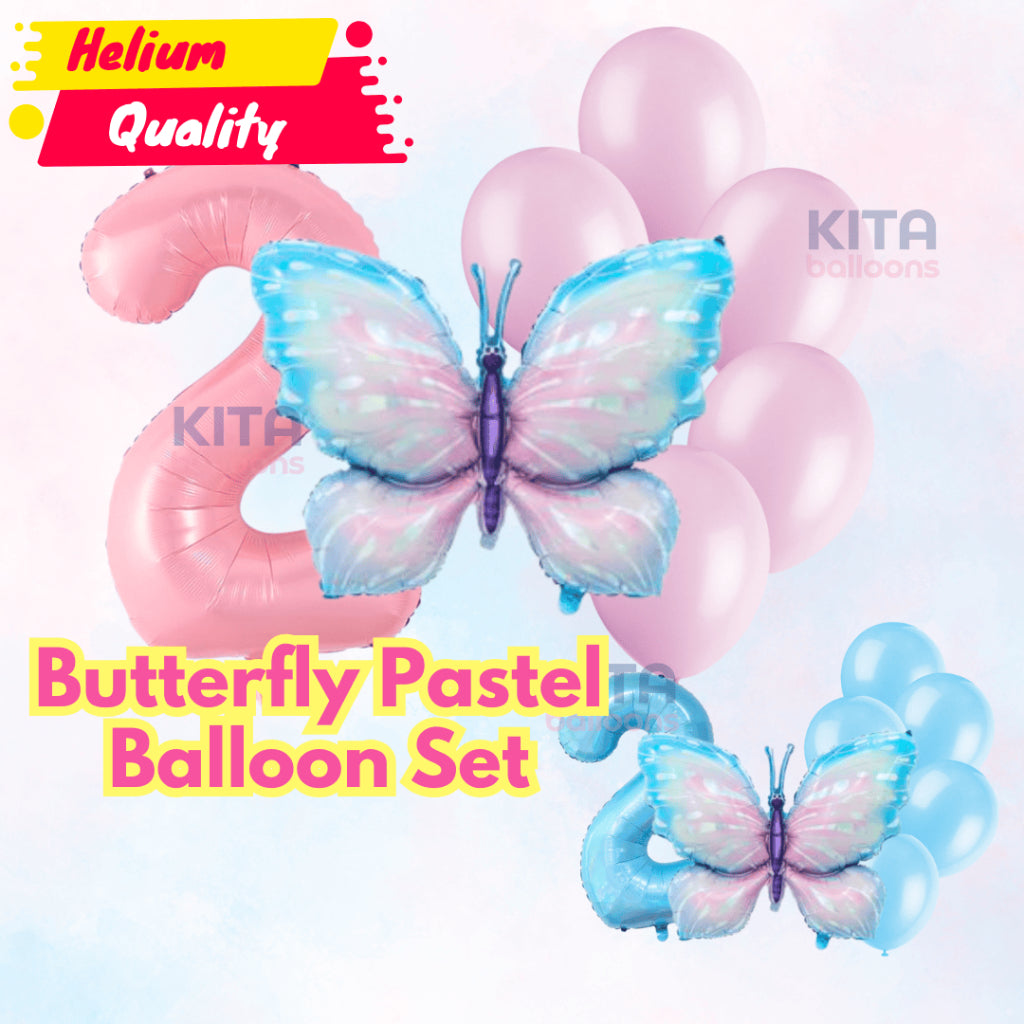 【Set】Buttefly Pink + Number