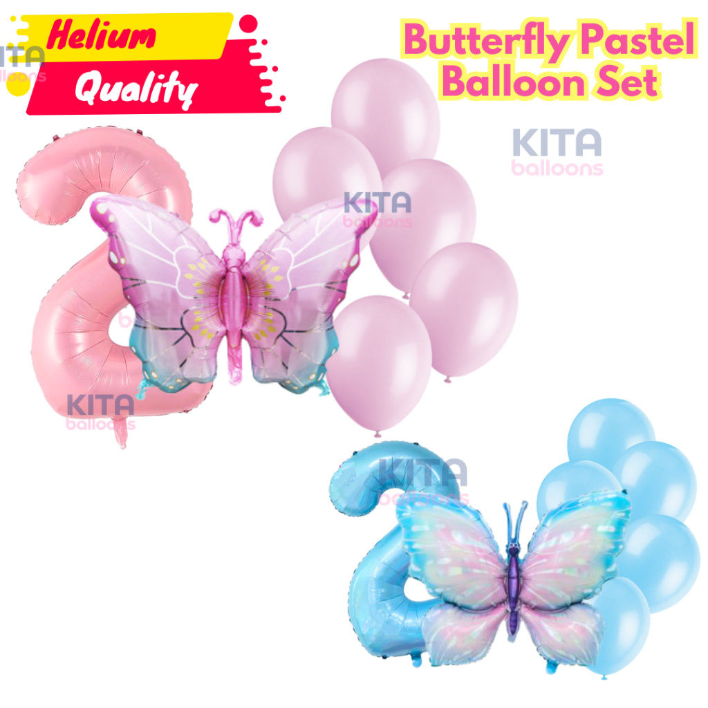 【Set】Buttefly Pink + Number