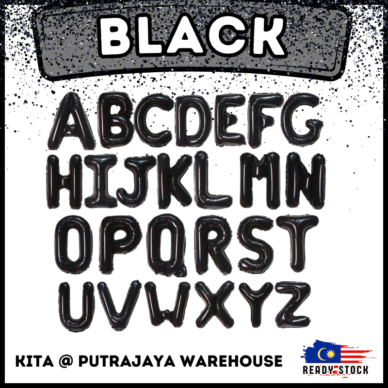 【16 inch】BLACK ABC & Numbers