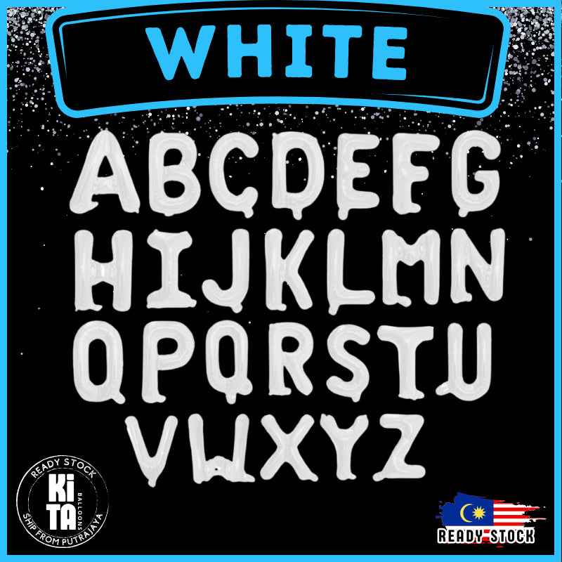 【16 inch】WHITE ABC & Numbers