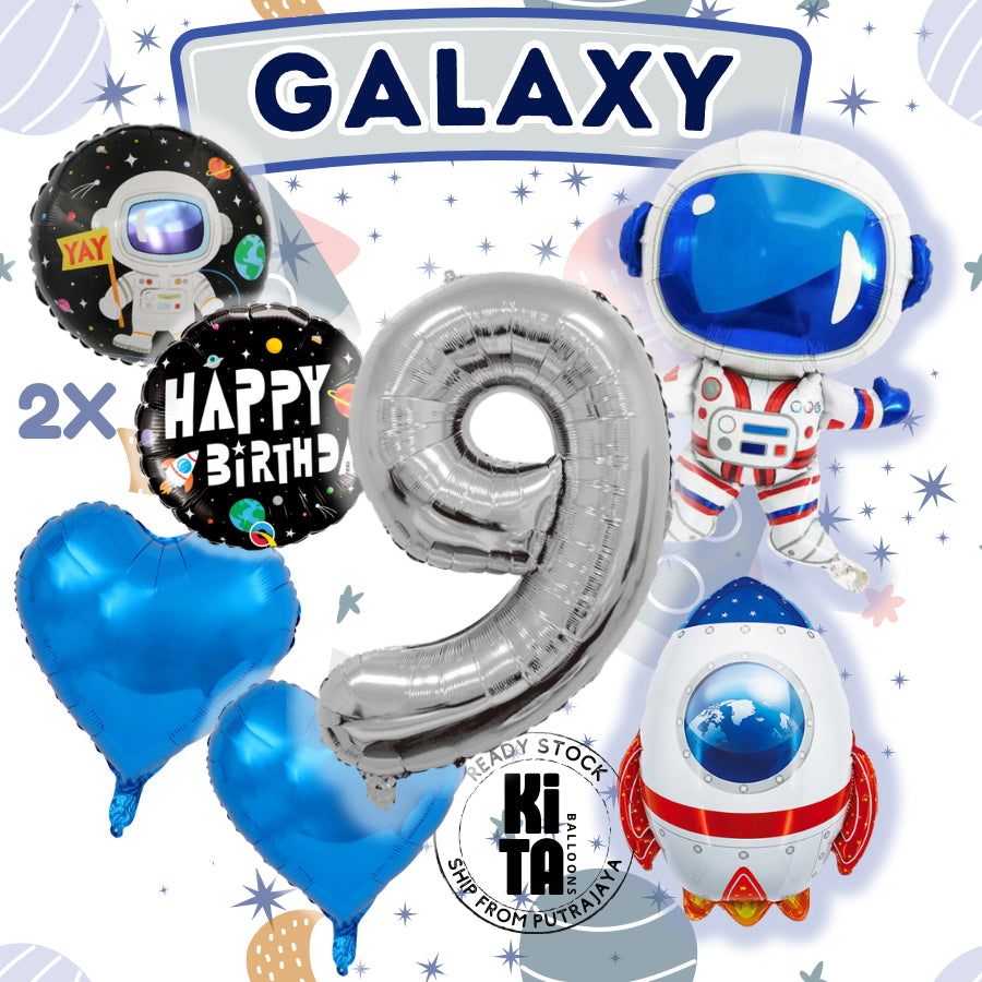 【Set】Astronaut + Number Silver