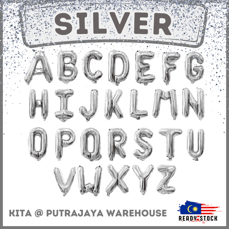 【16 inch】SILVER ABC & Numbers