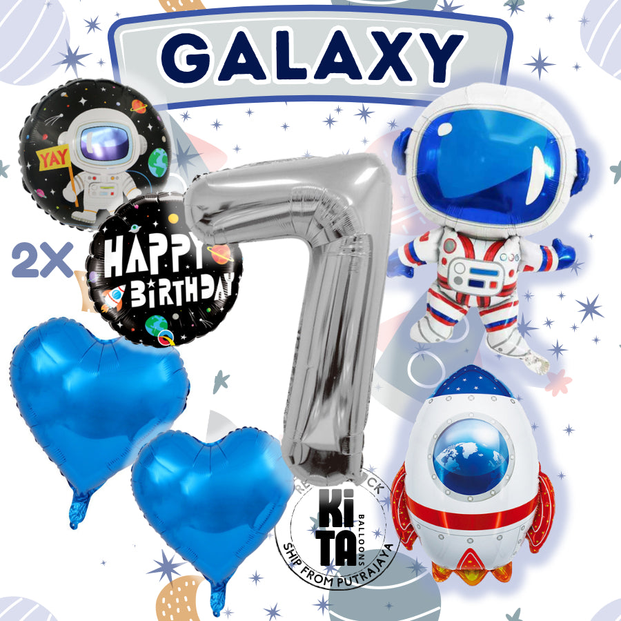 【Set】Astronaut + Number Silver