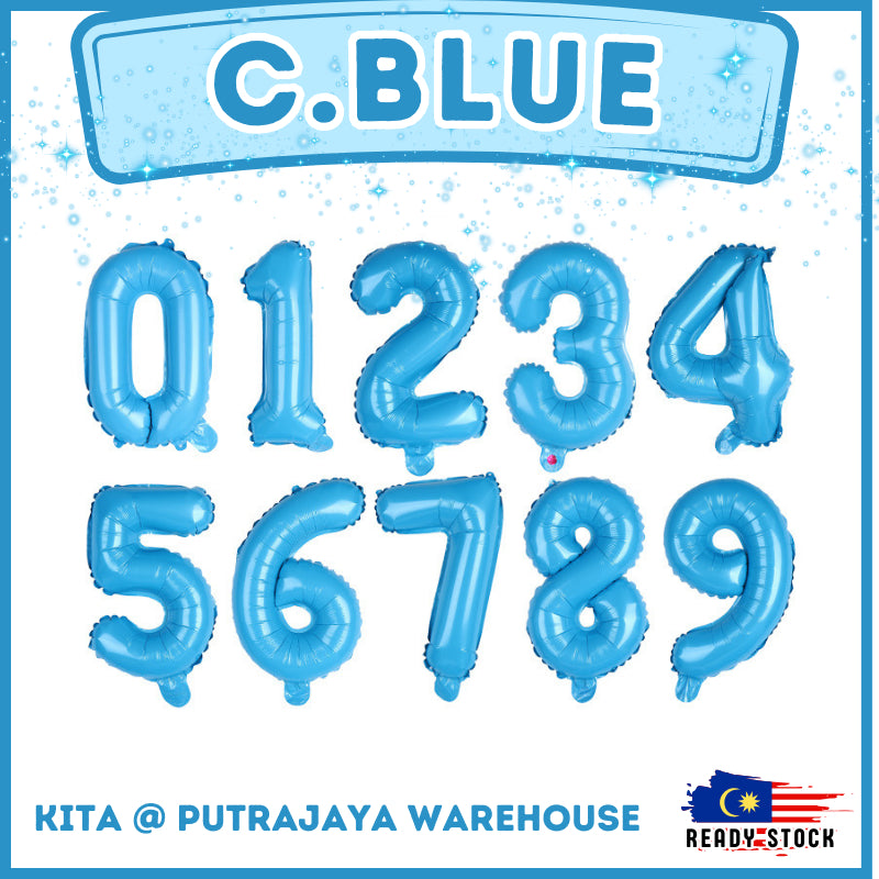【16 inch】CANDY BLUE Numbers