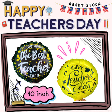 Happy Teacher Day 10 inch Foil Balloons Belon Hari Guru