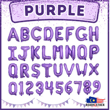 ă16 inchăPURPLE ABC & Numbers