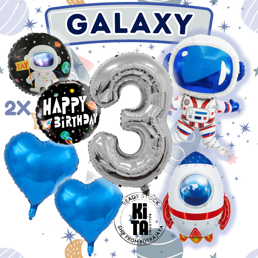 【Set】Astronaut + Number Silver