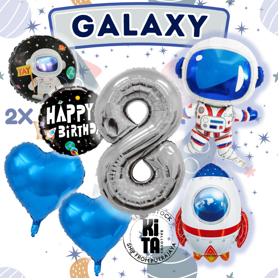 【Set】Astronaut + Number Silver