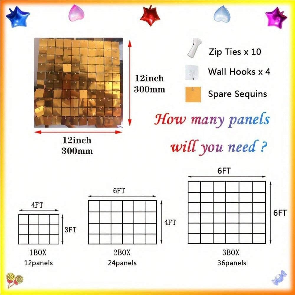 Sequin Wall Panel 30cm x 30cm