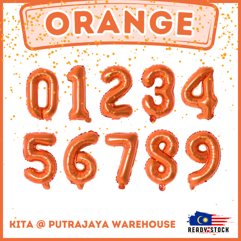 【16 inch】ORANGE Numbers