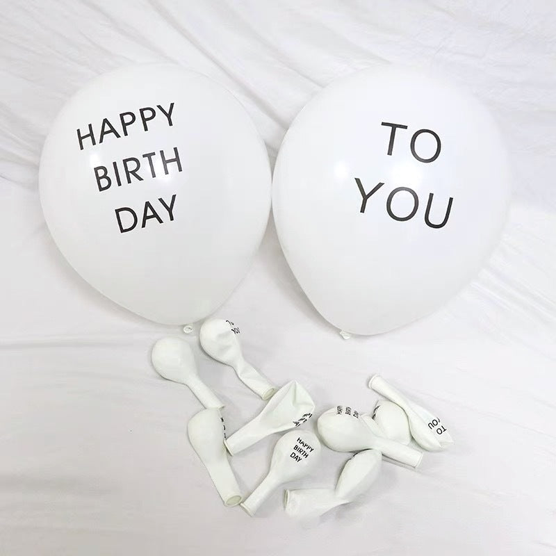 Happy Birthday To You latex 12 inch White Balloons Belon Putih Print