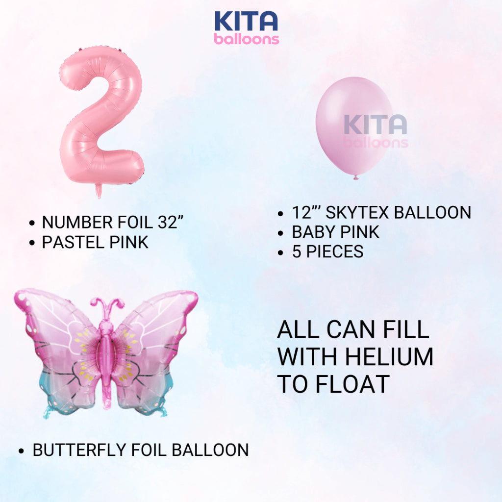 【Set】Buttefly Pink + Number