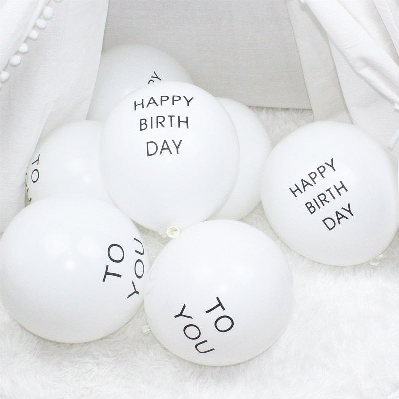 Happy Birthday To You latex 12 inch White Balloons Belon Putih Print