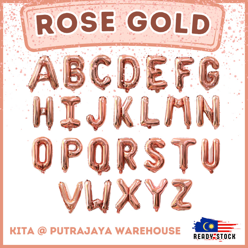 【16 inch】ROSE GOLD ABC & Numbers
