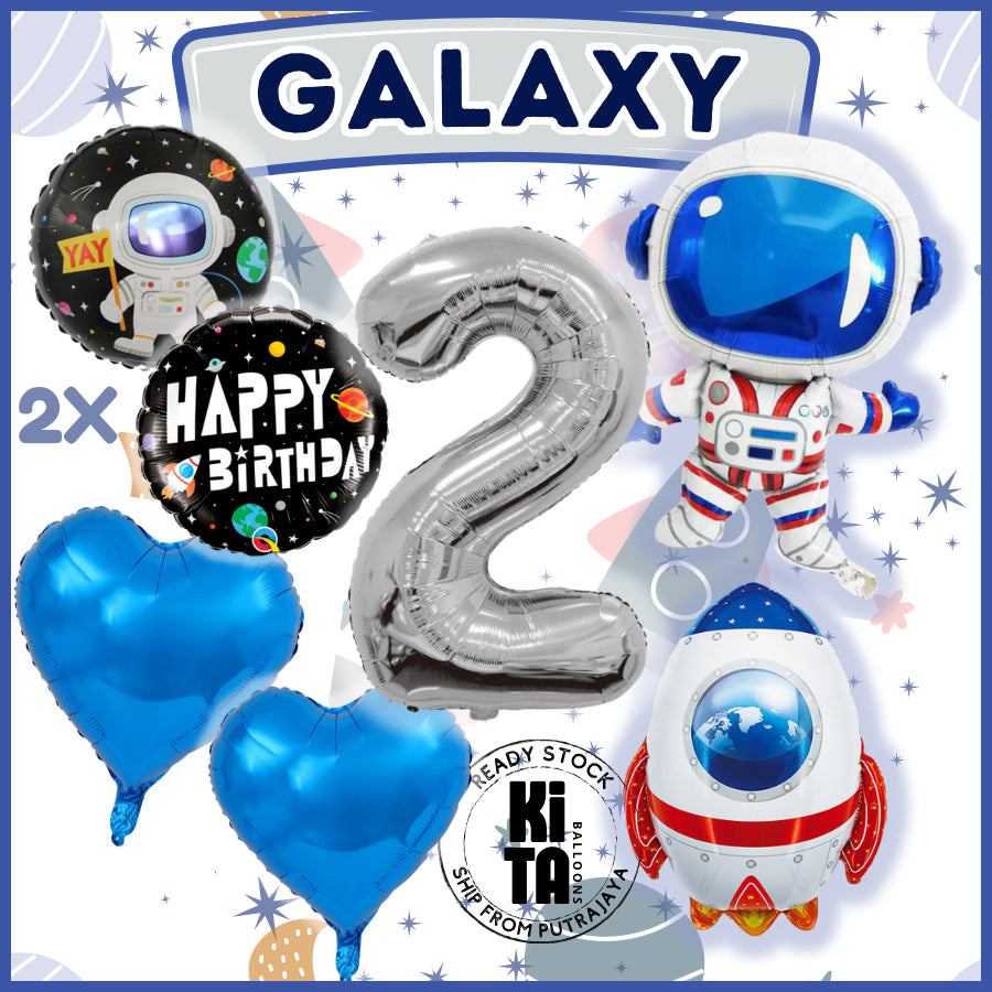 【Set】Astronaut + Number Silver