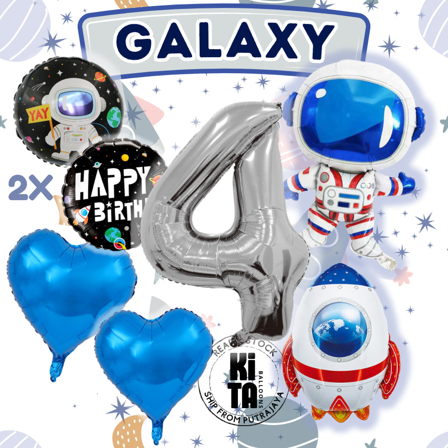 【Set】Astronaut + Number Silver