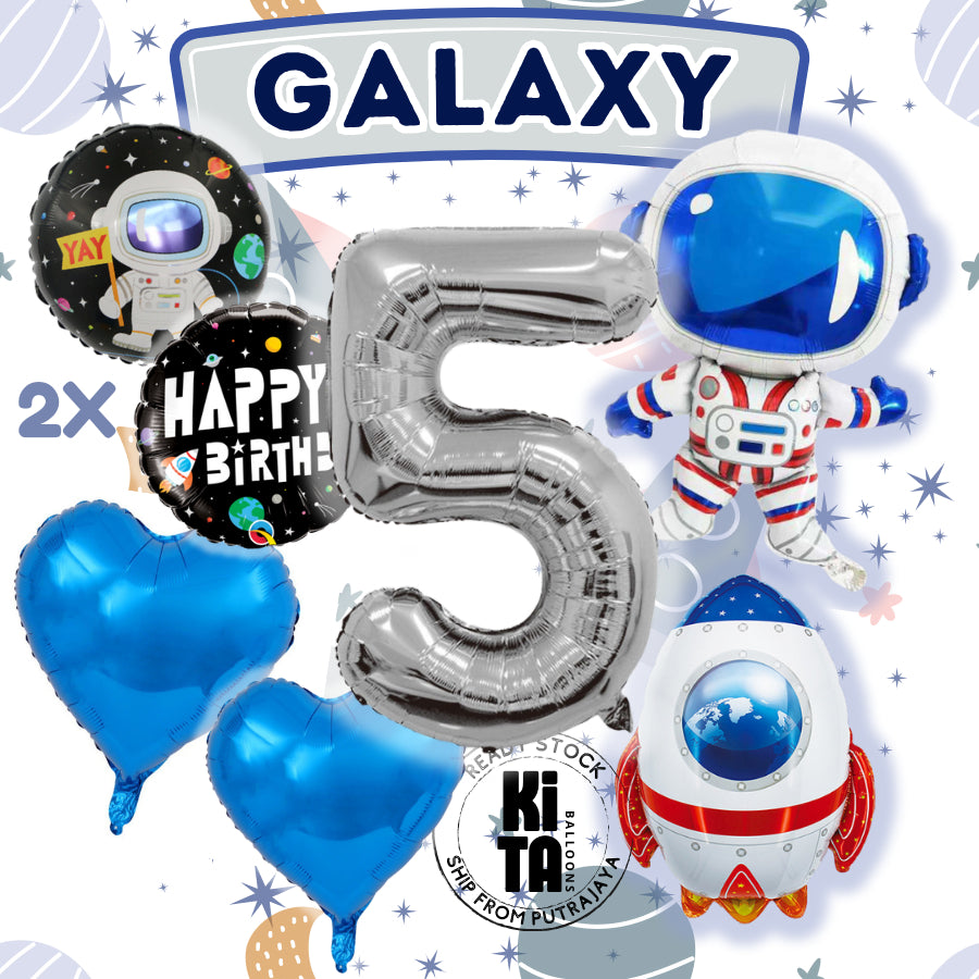 【Set】Astronaut + Number Silver