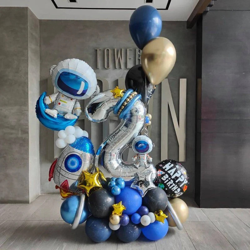 【Set】Astronaut + Number Silver