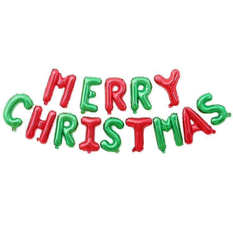 Christmas Theme Foil Balloons Decoration Green Red New Year