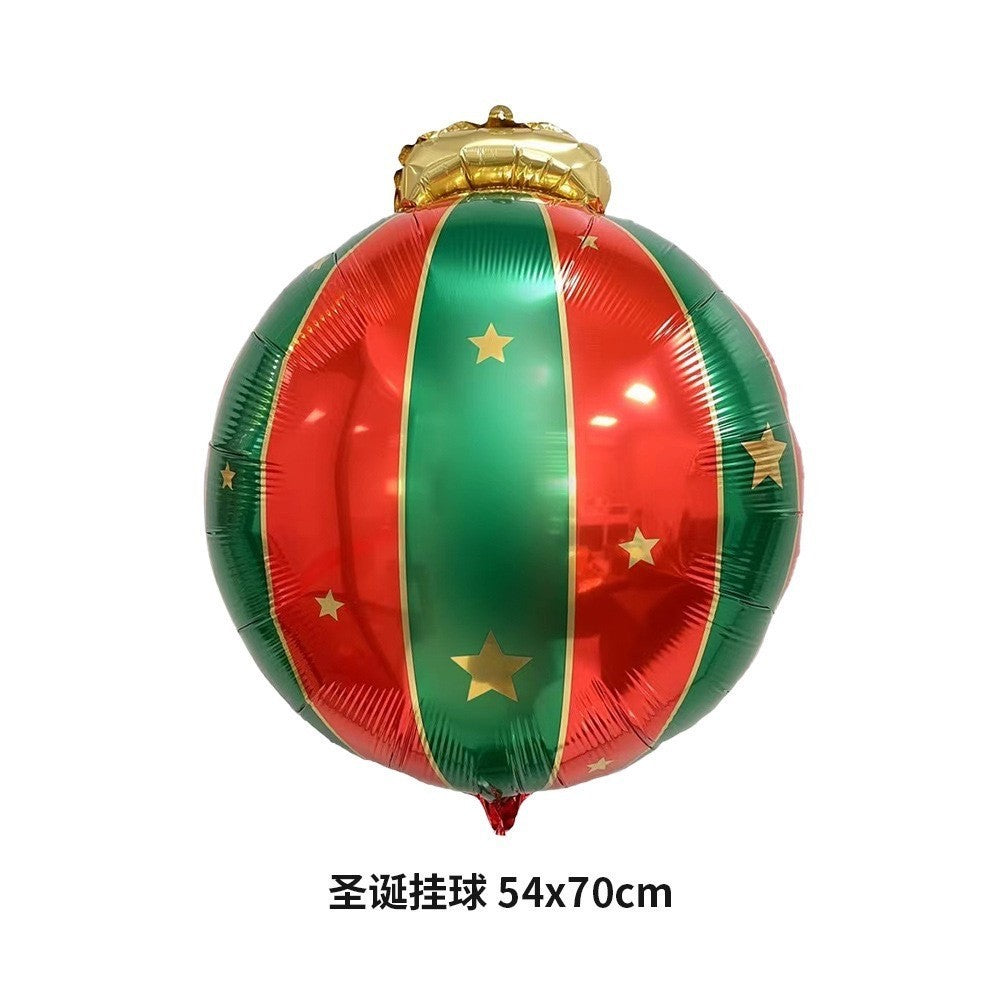 Christmas Theme Foil Balloons Decoration Green Red New Year