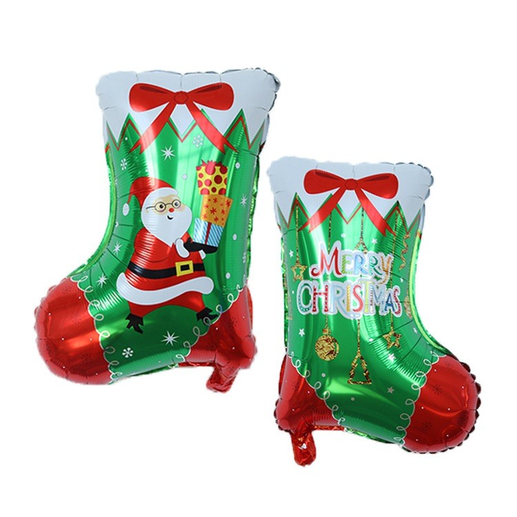 Christmas Theme Foil Balloons Decoration Green Red New Year