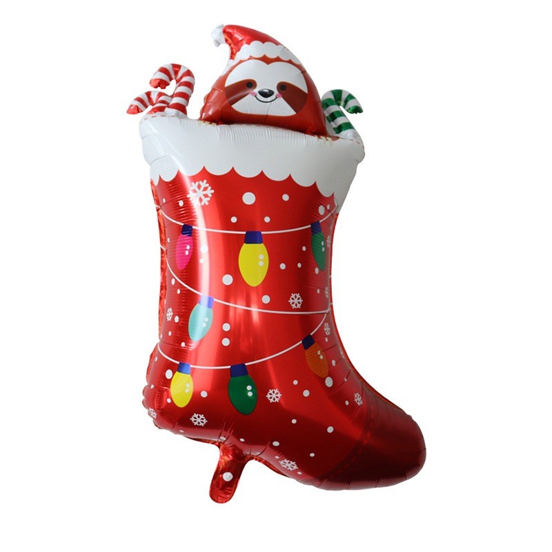 Christmas Theme Foil Balloons Decoration Green Red New Year