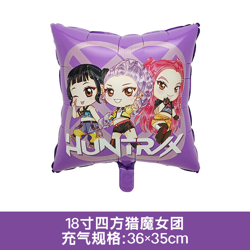 Huntrix Kpop Rumi Zoey Mira Theme Foil Balloons