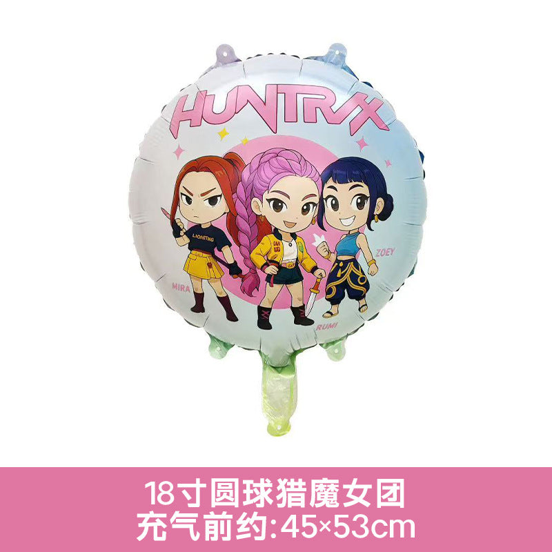 Huntrix Kpop Rumi Zoey Mira Theme Foil Balloons