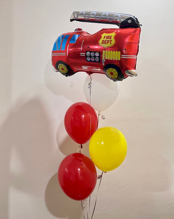 【Helium】Fire Truck Balloon Bouquet