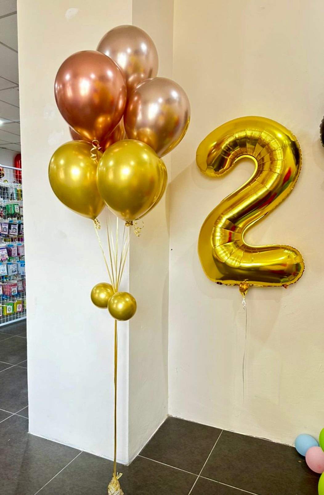 【Helium】Gold Glow Celebration Helium Set Balloon