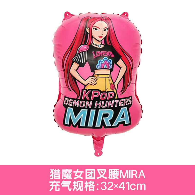 Huntrix Kpop Rumi Zoey Mira Theme Foil Balloons