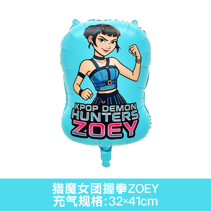 Huntrix Kpop Rumi Zoey Mira Theme Foil Balloons
