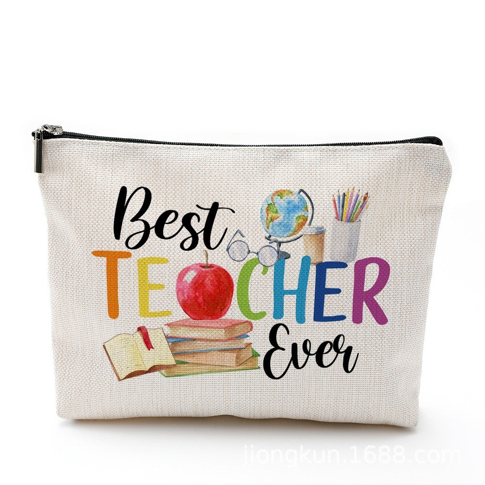 Accessories Canvas Pencil Case Storage Gift Bag For Hadiah Teachers Day Hari Guru