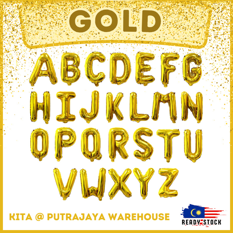 【16 inch】GOLD ABC & Numbers