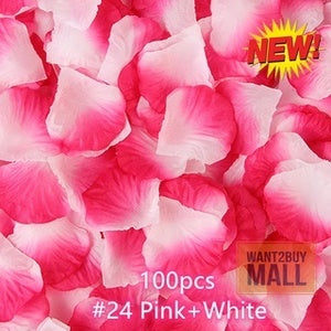 100pcs Flower Petals Fake Wedding Valentine Birthday Party Decoration Flower Artificial Rose Red White