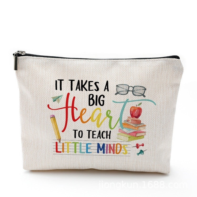 Accessories Canvas Pencil Case Storage Gift Bag For Hadiah Teachers Day Hari Guru