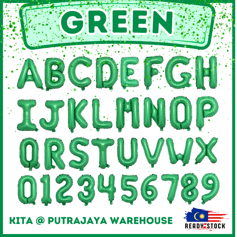 【16 inch】GREEN ABC & Numbers