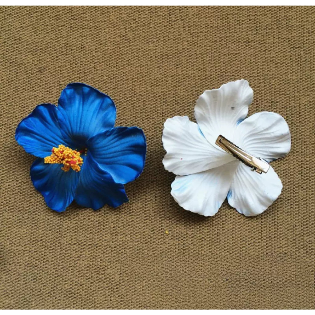 Bunga Raya Merdeka Sanggul Clip Pin Hiasan Hibiscus Hari Malaysia Jalur Gemilang Merah Kuning Biru Putih Artificial