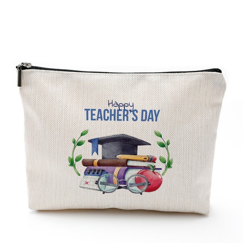 Accessories Canvas Pencil Case Storage Gift Bag For Hadiah Teachers Day Hari Guru