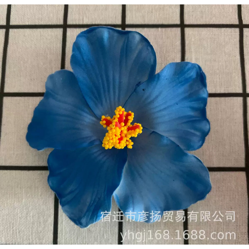 Bunga Raya Merdeka Sanggul Clip Pin Hiasan Hibiscus Hari Malaysia Jalur Gemilang Merah Kuning Biru Putih Artificial