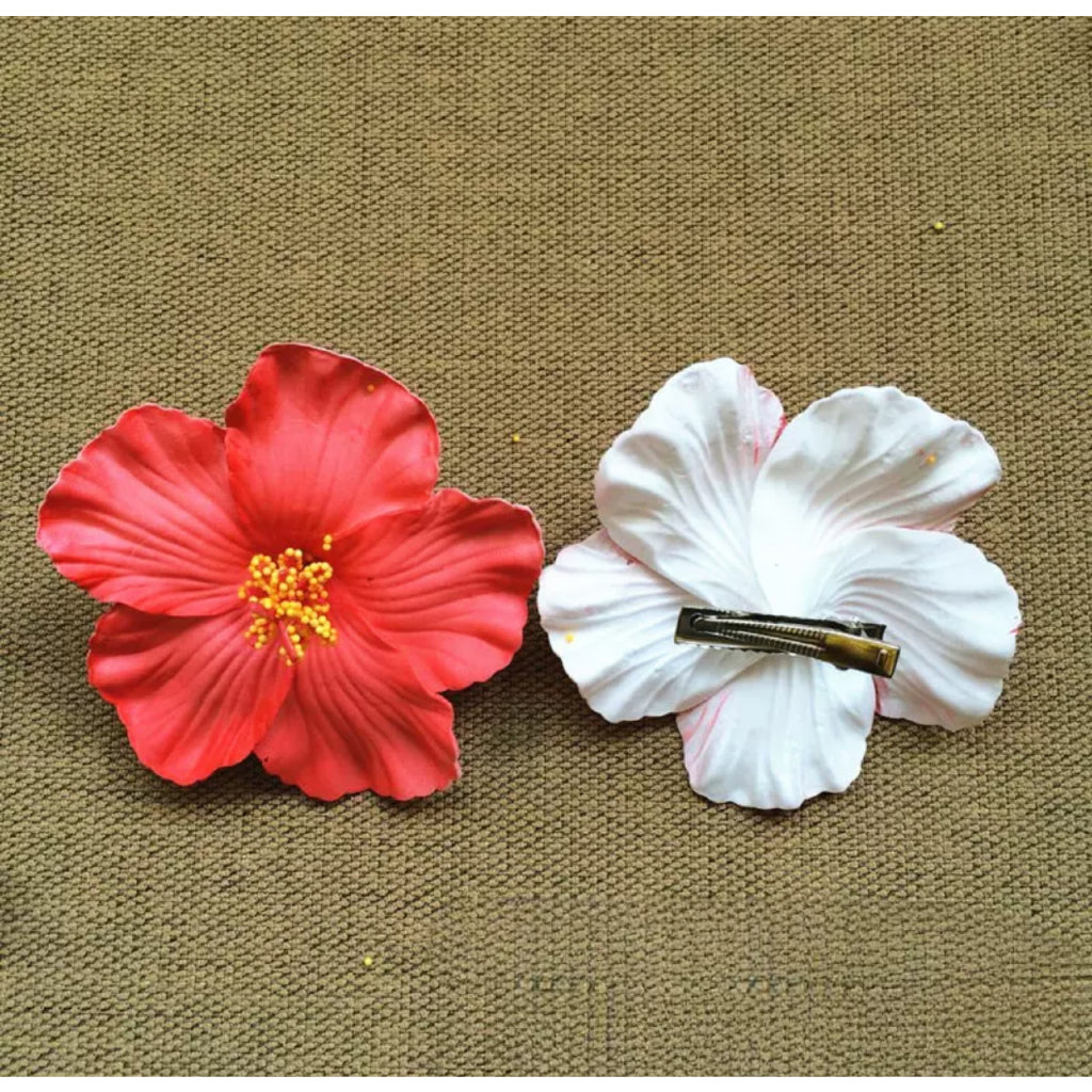 Bunga Raya Merdeka Sanggul Clip Pin Hiasan Hibiscus Hari Malaysia Jalur Gemilang Merah Kuning Biru Putih Artificial