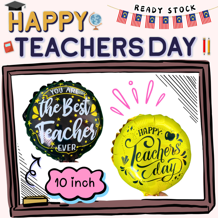 Happy Teacher Day 10 inch Foil Balloons Belon Hari Guru