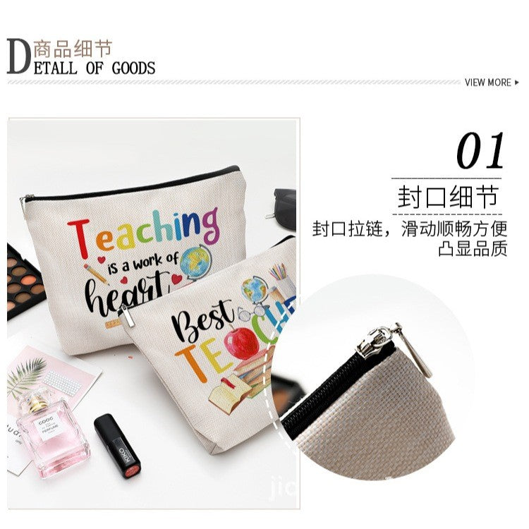 Accessories Canvas Pencil Case Storage Gift Bag For Hadiah Teachers Day Hari Guru