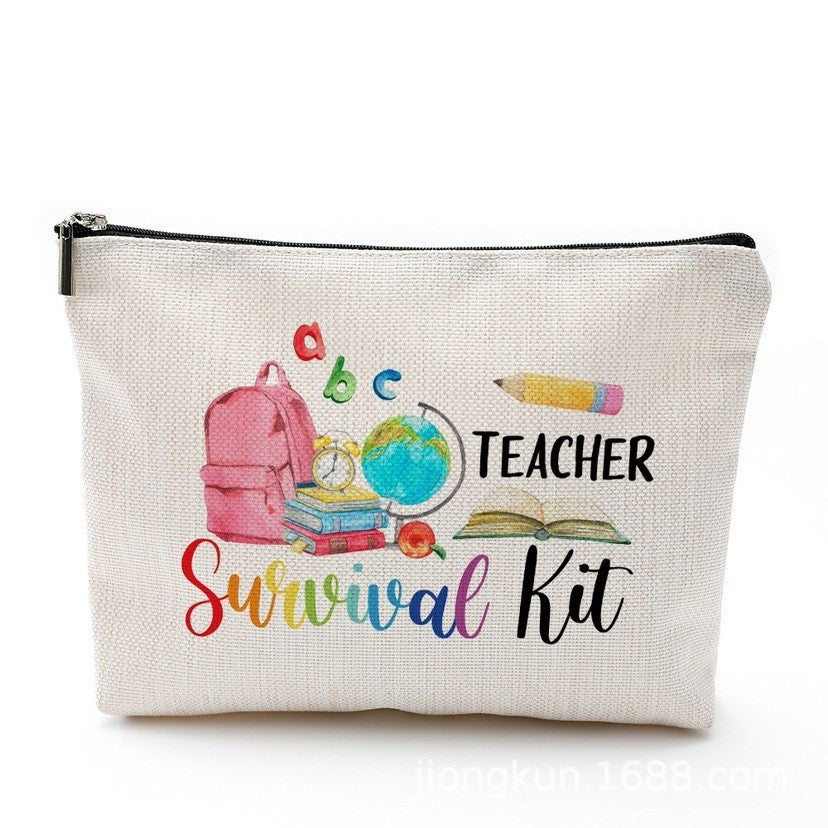 Accessories Canvas Pencil Case Storage Gift Bag For Hadiah Teachers Day Hari Guru
