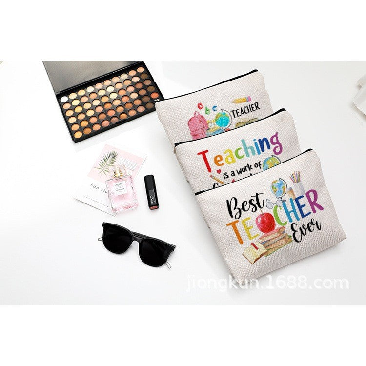 Accessories Canvas Pencil Case Storage Gift Bag For Hadiah Teachers Day Hari Guru