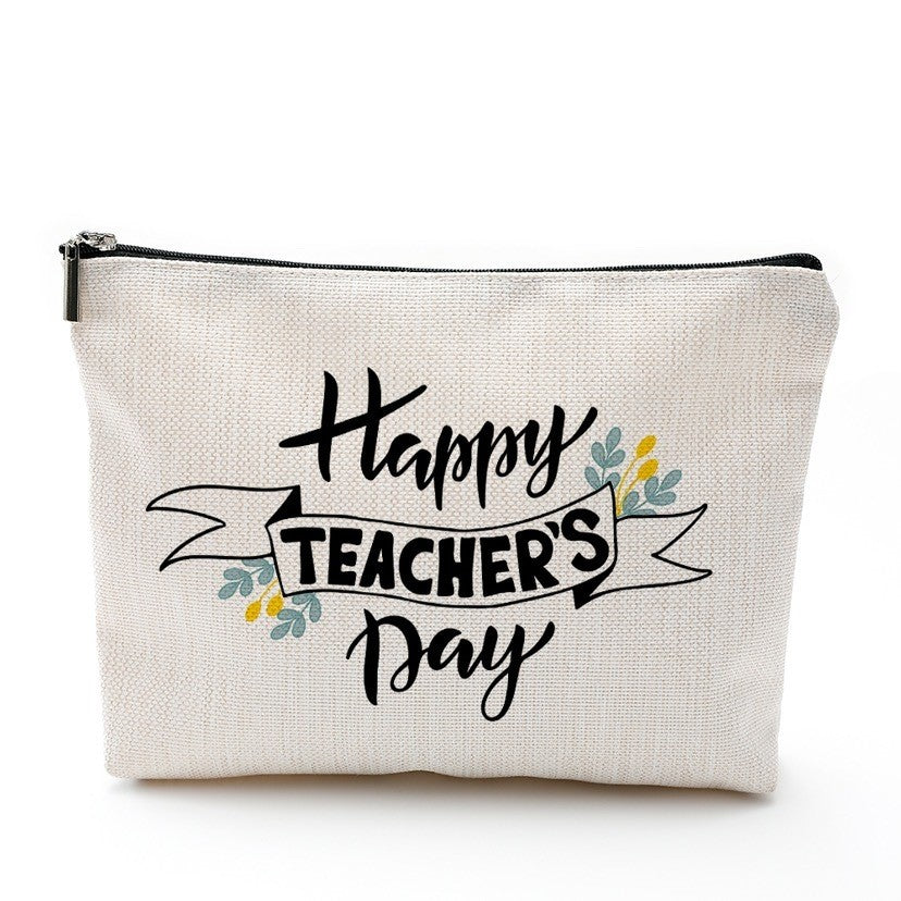 Accessories Canvas Pencil Case Storage Gift Bag For Hadiah Teachers Day Hari Guru