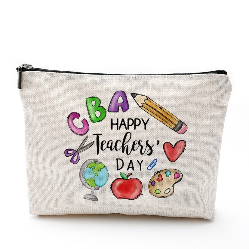 Accessories Canvas Pencil Case Storage Gift Bag For Hadiah Teachers Day Hari Guru