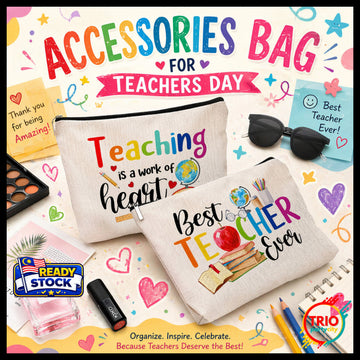 Accessories Canvas Pencil Case Storage Gift Bag For Hadiah Teachers Day Hari Guru