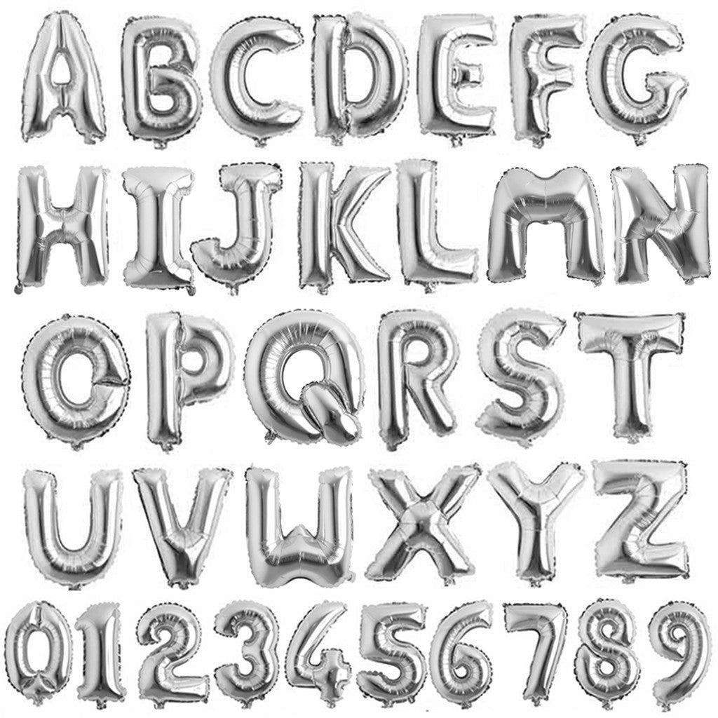 [ 32 inch ] - Silver ABC Balloons